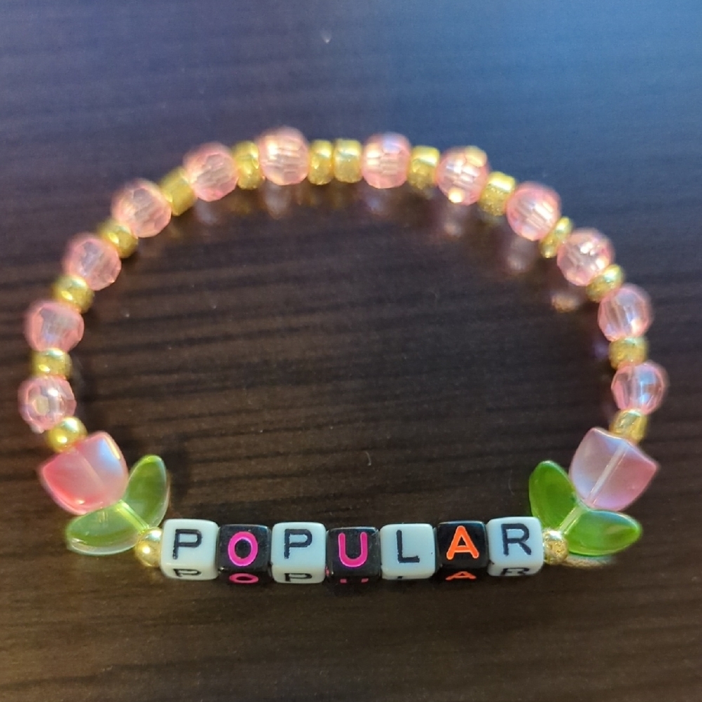 Colorful Beaded Bracelet with Letter Beads